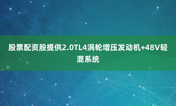 股票配资股提供2.0TL4涡轮增压发动机+48V轻混系统